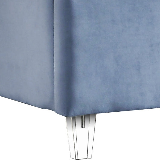 Fredrick Full Bed In Sky Blue Velvet