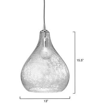 Curved Seeded Glass 1-Light Pendant, Large