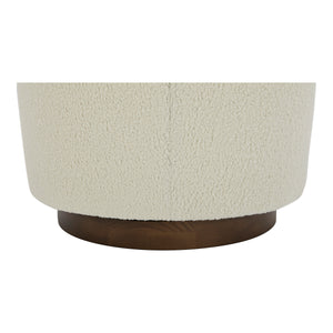 Oscy Swivel Chair in Faux Shearling White
