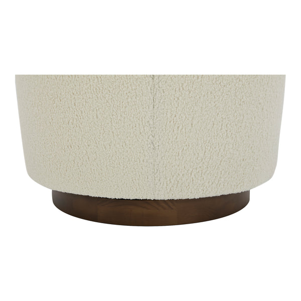Oscy Swivel Chair in Faux Shearling White