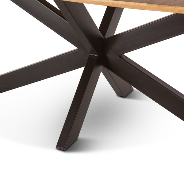 Rapallo 82" Mango Wood and Iron Dining Table, Natural