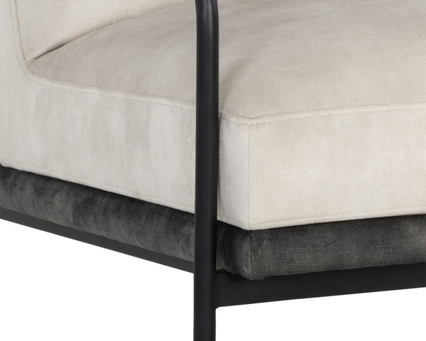 TRISTEN LOUNGE CHAIR - NONO CREAM / NONO DARK GREEN