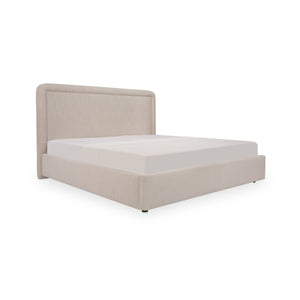 Simon Queen Storage Bed in Flecked Beige