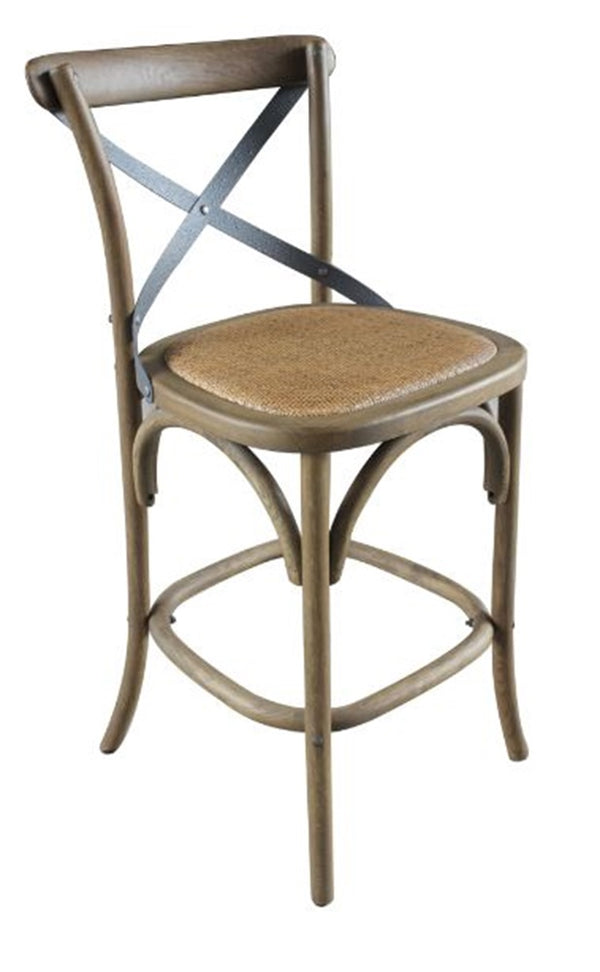 Bentwood Counter Stool w/ Metal Back