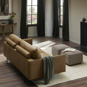 Melle Sofa In Lipari Camel And Ebony Steel