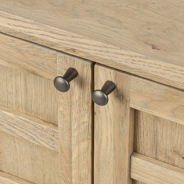 Alessio Media Console - Aged Natural Oak Veneer