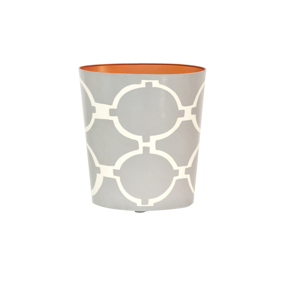 OVAL WASTEBASKET GREY/CREAM