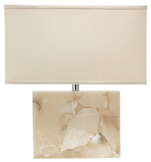 Borealis Alabaster Table Lamp with Linen Shade