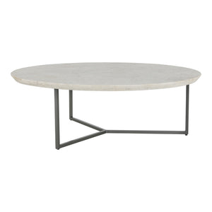 Chloe Coffee Table with Marble Top and Iron Legs