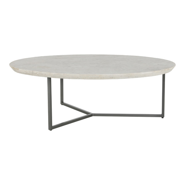 Chloe Coffee Table with Marble Top and Iron Legs