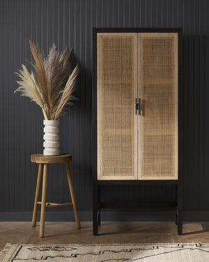 Caprice Narrow Cabinet In Black Wash Mango