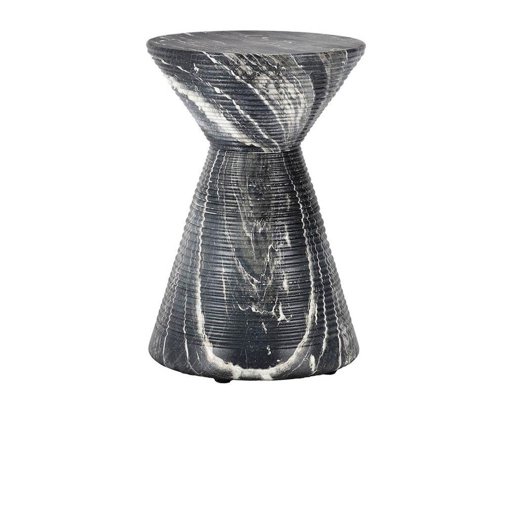 Fern Outdoor Round Accent Table - Black