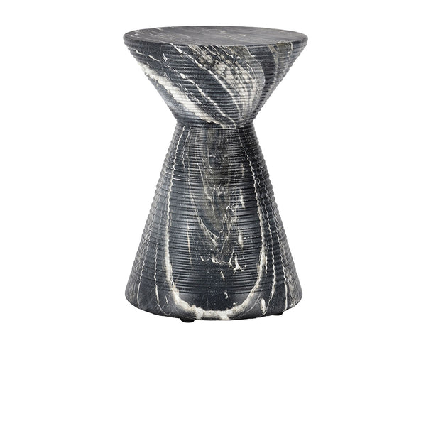 Fern Outdoor Round Accent Table - Black