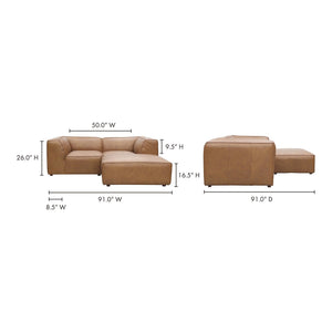 Moe's Form Nook Modular Sectional in Sonoran Tan Leather