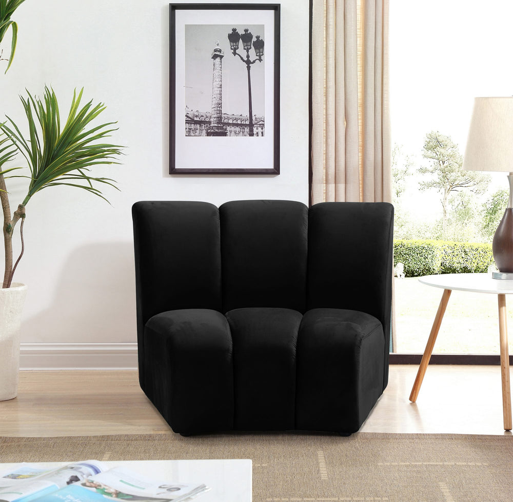 Lynda Modular Chair In Black Velvet