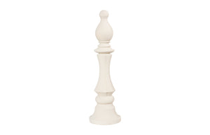 Bishop Chess Sculpture, Cast Stone White
