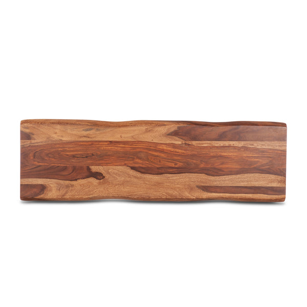 Brisbane 58" Sheesham Wood and Iron Console Table, Natural