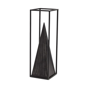 Memphis I (Large) 5L x 5W Black Metal Pyramid In A Square Frame