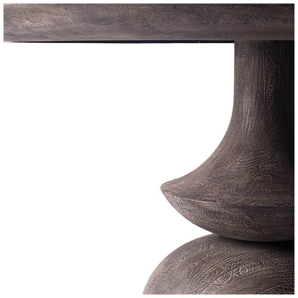 Crossman 60" Round Dark Brown/Gray Solid Wood Table Top & Base Dining Table