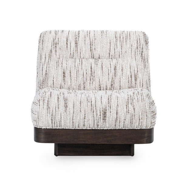 Crandall Upholstered Swivel Chair - Cocoa Cream with Tufted Backrest