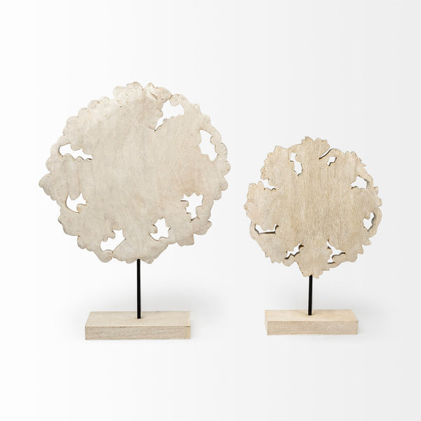 Kamara I (Small) 12L x 4W White Washed Wood W/Antiqued Silver Botanical Decorative Object