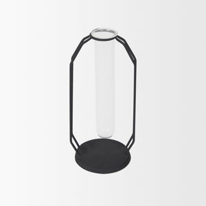 Aria 4.3L x 3.9W x 9.6H Metal and Glass Decorative Accent