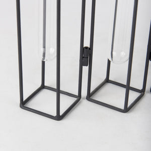 Mila 13.4L x 2.5W x 11.0H Metal and Glass Decorative Accent