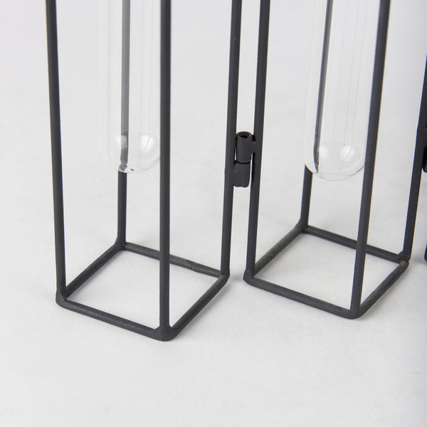 Mila 13.4L x 2.5W x 11.0H Metal and Glass Decorative Accent