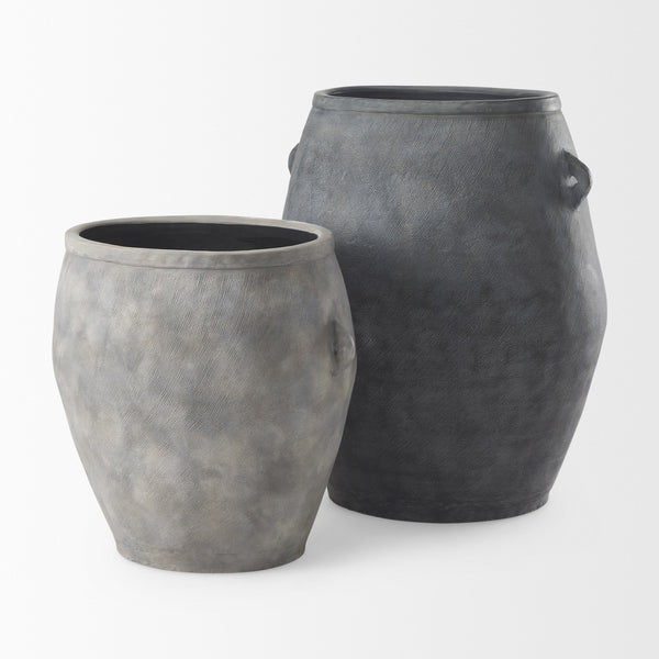 Zuma 27.2L x 20.5W x 31.9H Dark Gray Ceramic Floor Vase