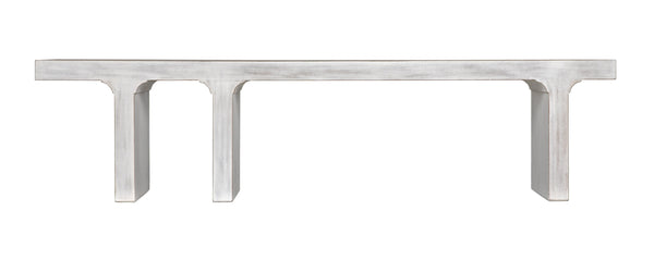 Kir Mahogany Bench in White Wash Finish
