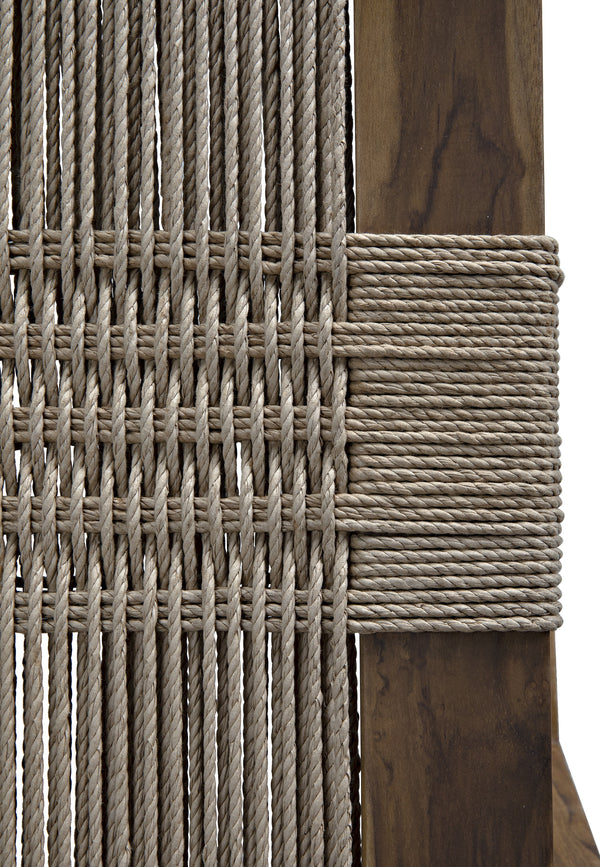 Salam Teak and Rope Chair with Clear Coat Flat Finish