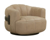 TADEO SWIVEL ARMCHAIR - DARK BROWN - SAHARA SAND LEATHER