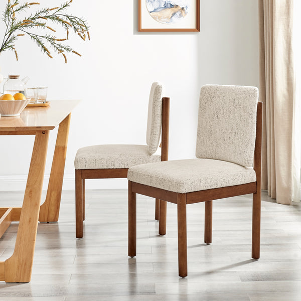 2pc Set - Melvin KD Chenille Dining Side Chair, Concord Cream