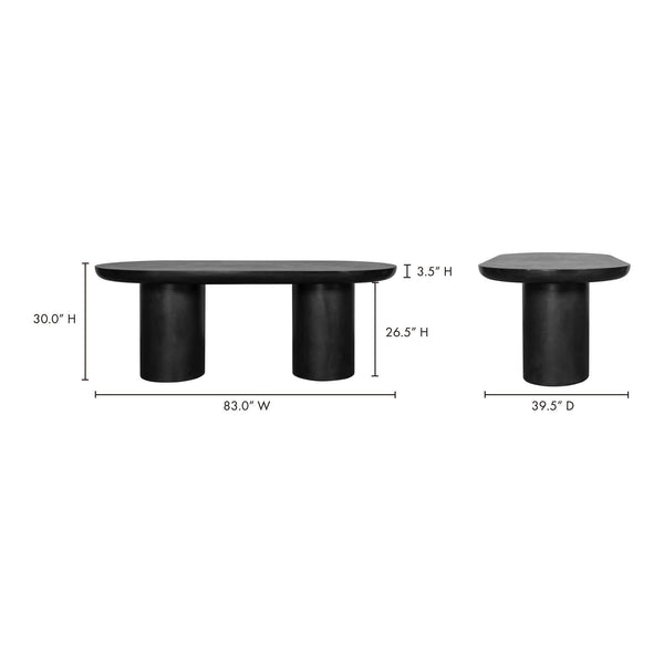 Moe's Rocca 6-Seater Dining Table in Black