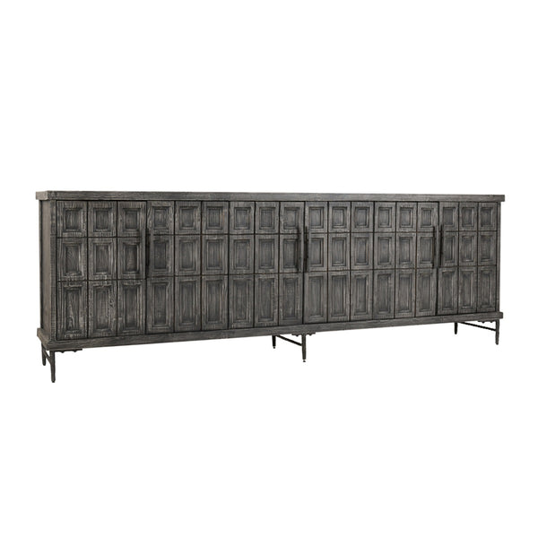 Willmark Solid Wood 6Dr Cabinet - Reclaimed Pine & Iron