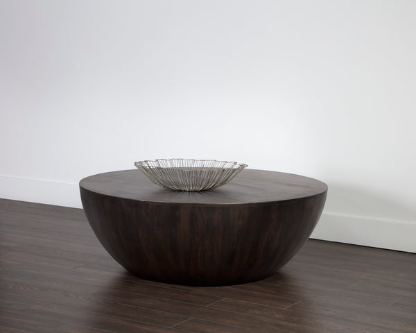 KINSLEY COFFEE TABLE - SMALL - DARK BROWN