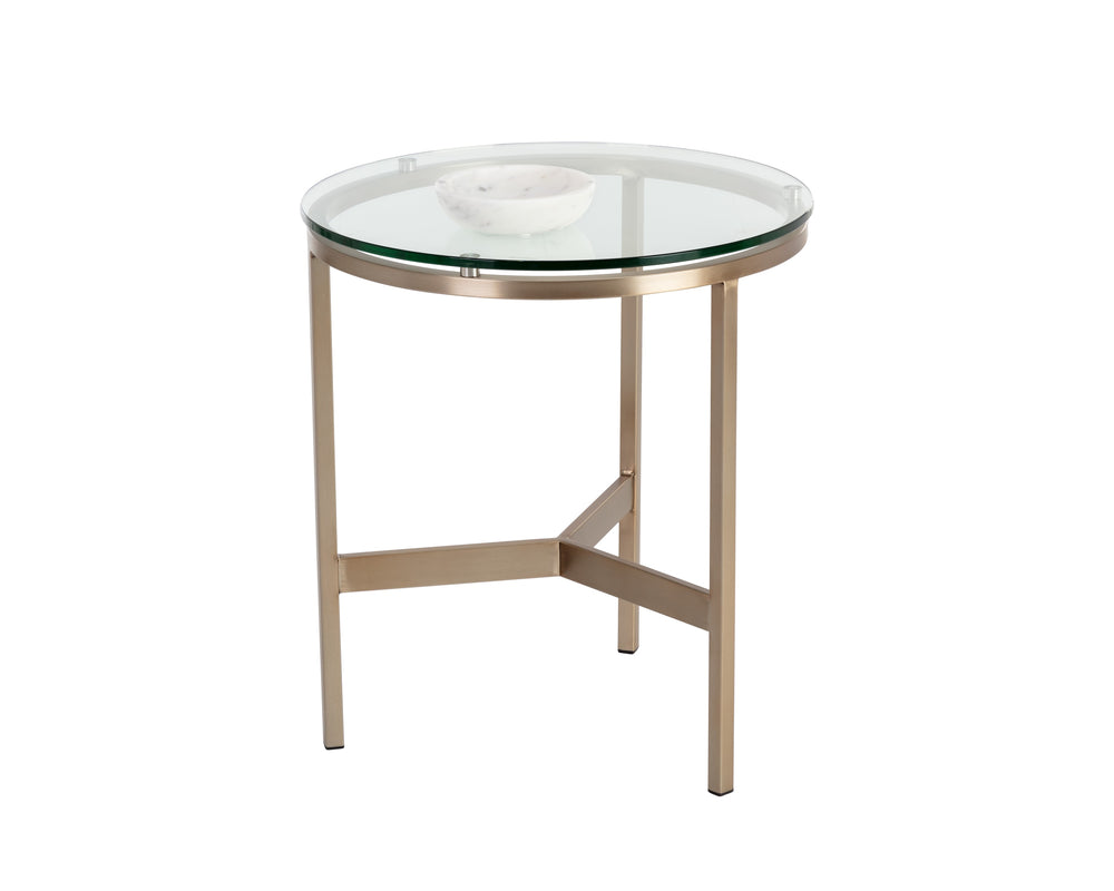 FLATO END TABLE - ANTIQUE BRASS