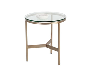 FLATO END TABLE - ANTIQUE BRASS