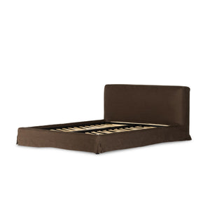 Aidan Slipcover King Bed - Brussels Coffee