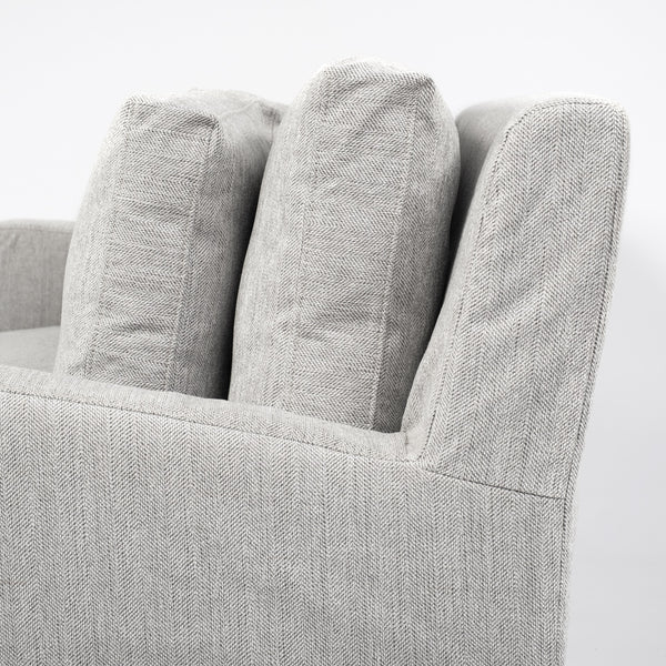 Denly II 92.5 X 38.25 X 34.5 Frost Gray Slipcover Three Seater Sofa