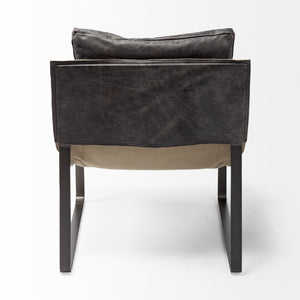 Hornet II Black Leather Body Metal Frame Accent Chair