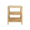 THREE TIER SQUARE SIDE TABLE IN BURL WOOD