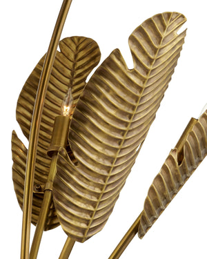 Tropical Grande Floor Lamp In Vintage Brass & Black
