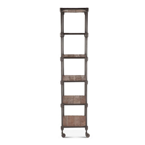 Industrial Teak 25-Inch Wide Industrial Bookshelf