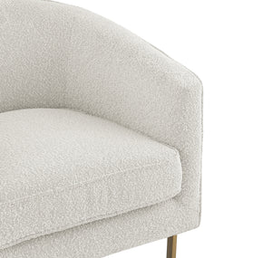 Harrod Fabric Accent Arm Chair In Boucle Beige