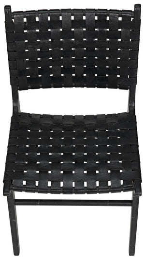 Dede Dining Chair, Leather, Black