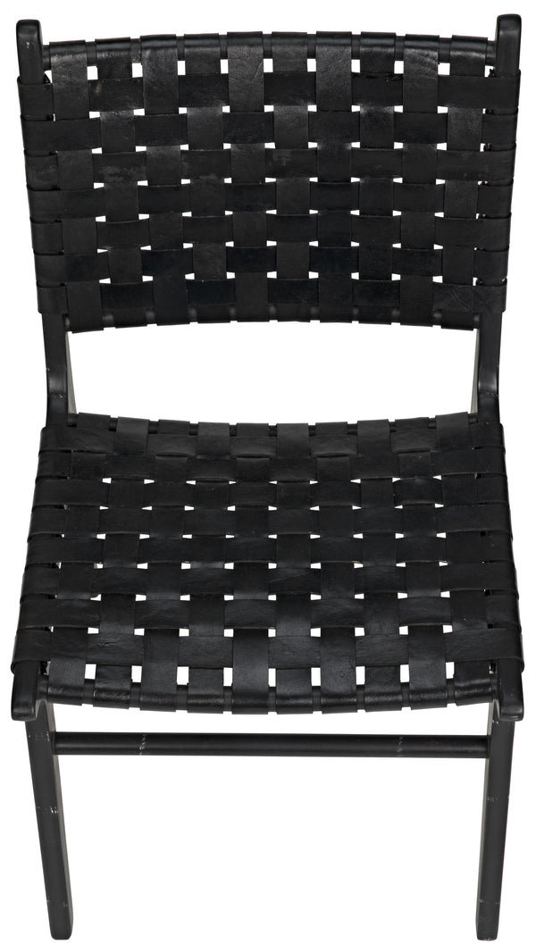 Dede Dining Chair, Leather, Black