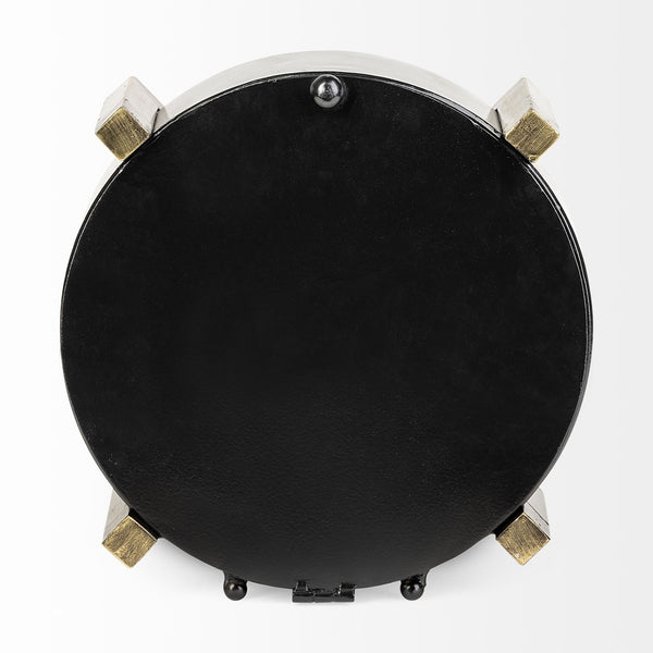 Agar Black Metal Round Table Clock
