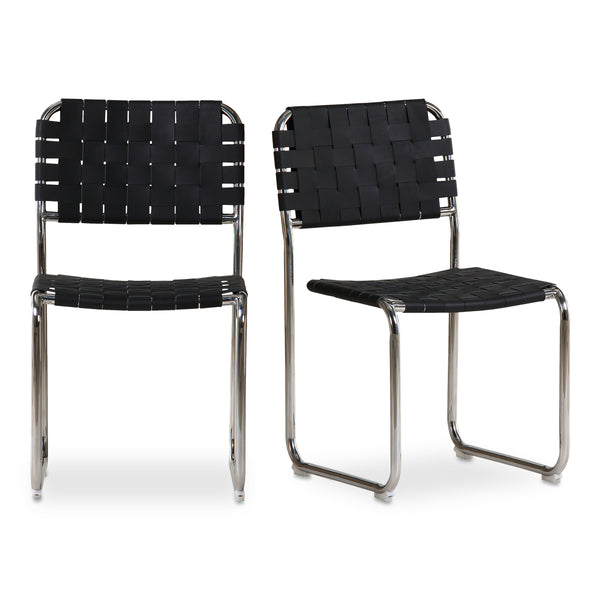 Moe's Moma Dining Chair Set - Black Leather