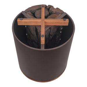Brizo Reclaimed Teak Side/ End Table, Natural/Nightfall Black
